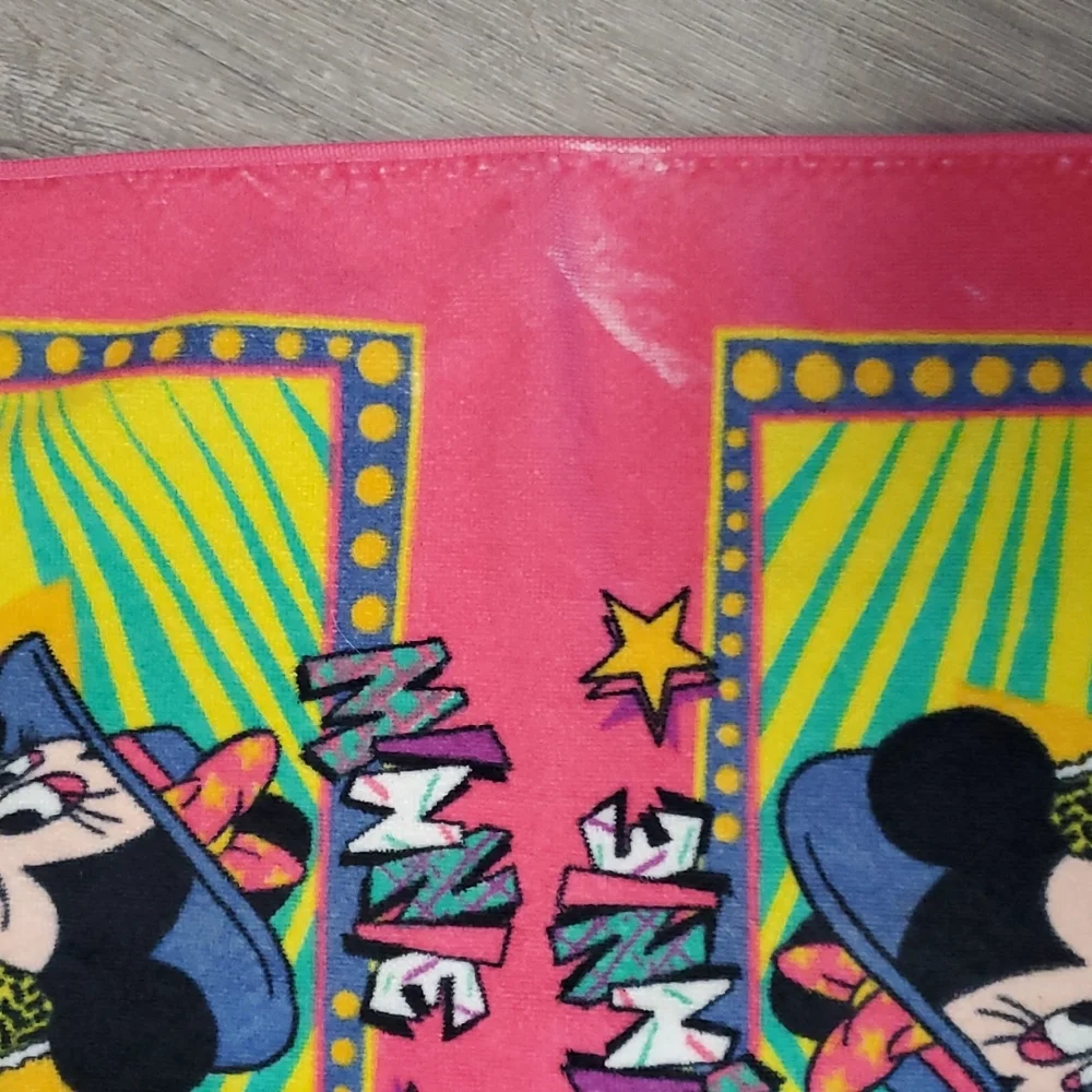 Vintage Jo Franco Walt Disney Minnie Mouse Pink hand towel double sided